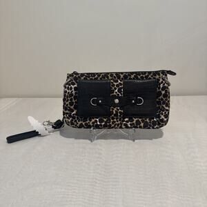 Travelon Women's Adjustable Strap Clutch Leopard Print Small Crossbody Bag
